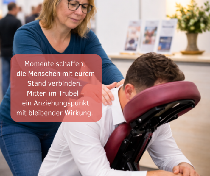Officemassage-Magie am Messestand